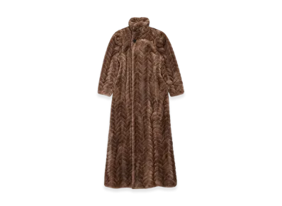 BALENCIAGA Women's Faux Fur Maxi Coat "Brown"