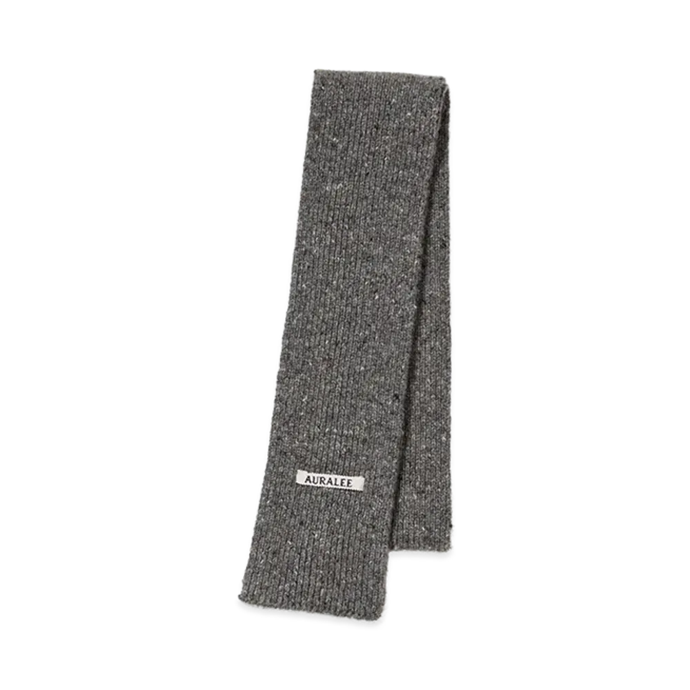 AURALEE Cashmere Nep Knit Stole "Mix Gray"