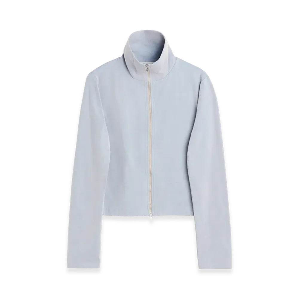 OUR LEGACY Women's Slim Zip Longsleeve "Solaro Blue Micro Rib"