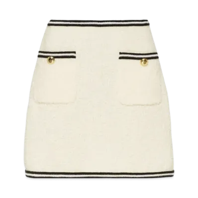MIU MIU Women's Boucle Skirt "White"