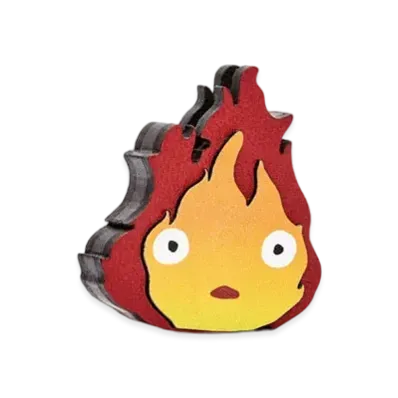 LOEWE x Howl's Moving Castle Calcifer Dice In Calfskin "Orange"