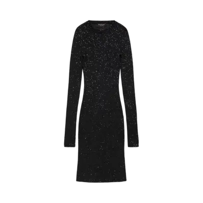 BALENCIAGA Women's Mini Crewneck Dress "Black"