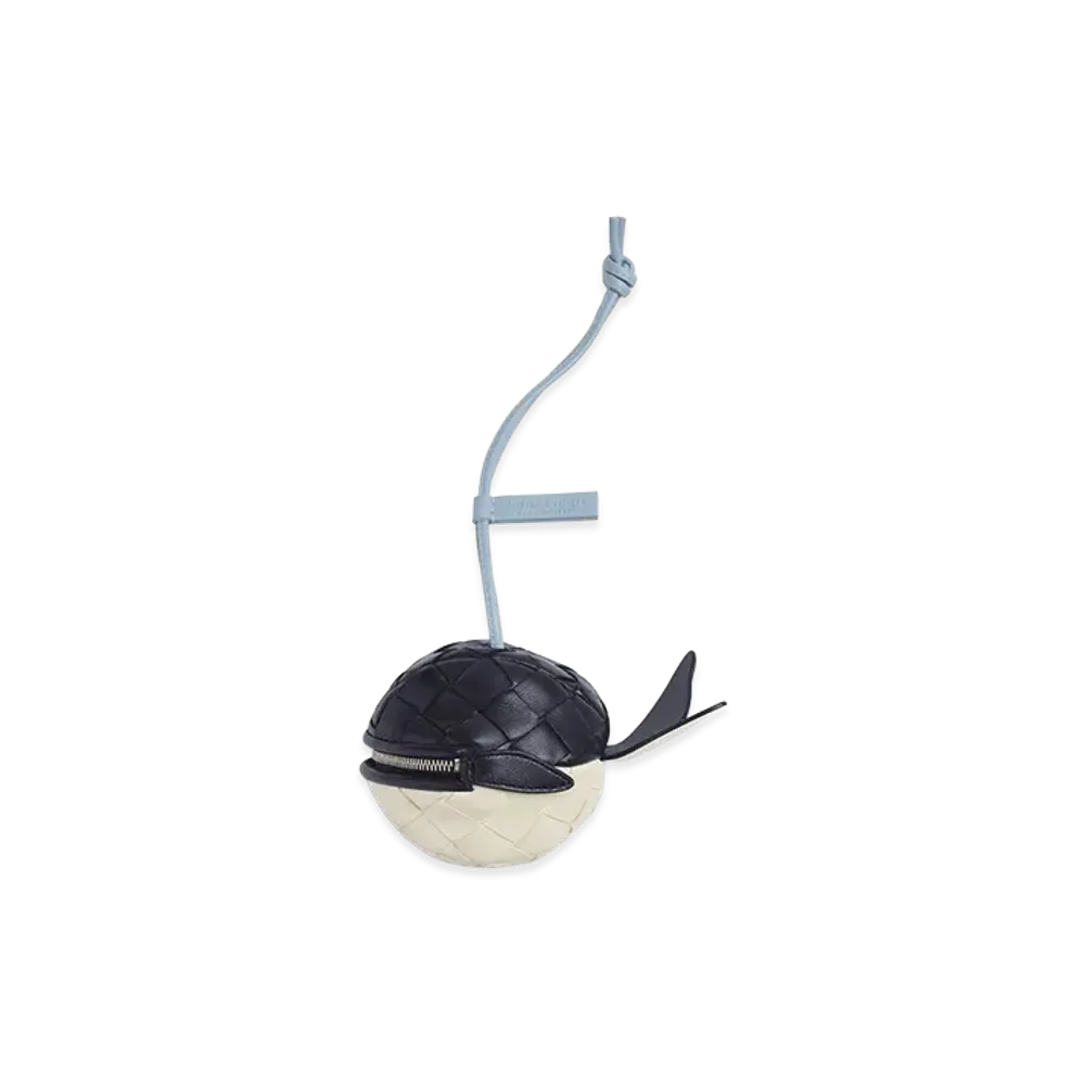 Bottega Veneta Whale Zipped Coin Purse "Nocturnal/Sea Salt/Ice/Silver"