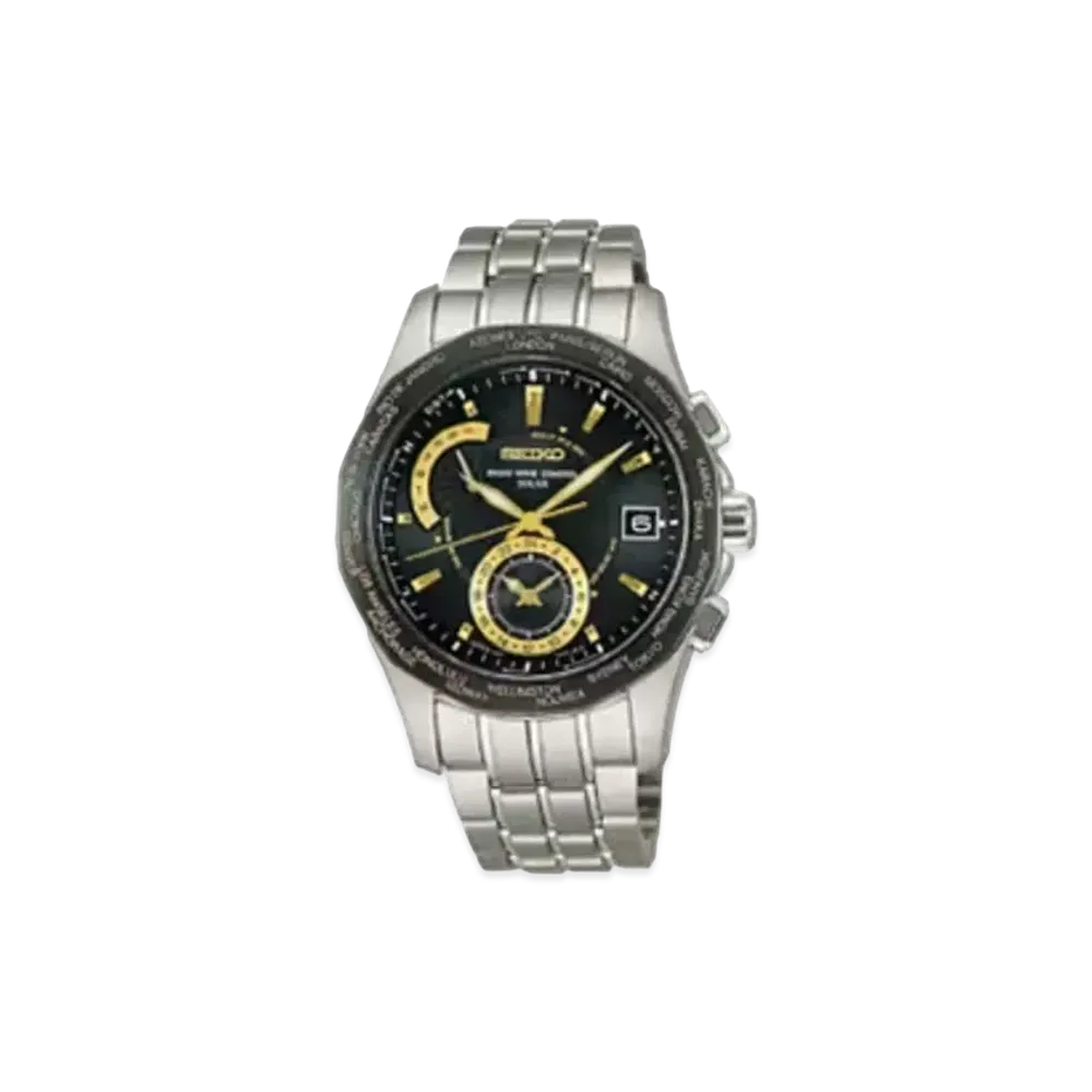 SEIKO Brights World Time Solar Radio "Black" SAGA001
