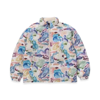 A BATHING APE Art Camo Reversible Down Jacket "White"