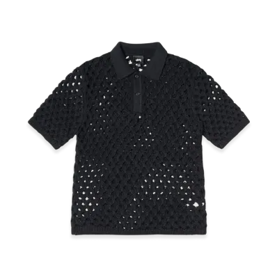 Stussy Big Mesh Polo Sweater "Black"