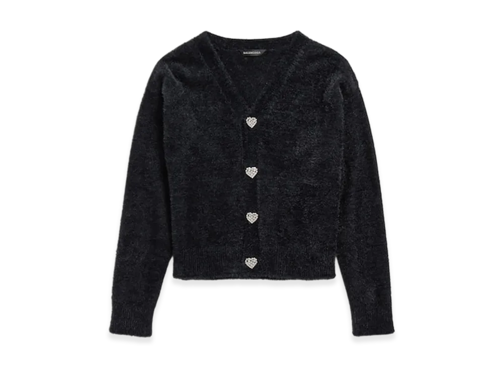 BALENCIAGA Women's Fluffy Cardigan "Black"