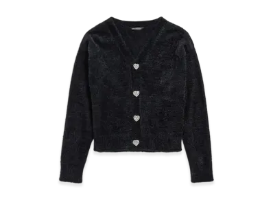 BALENCIAGA Women's Fluffy Cardigan "Black"