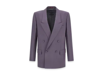 GUCCI Double-Breasted Wool Blazer "Purple"