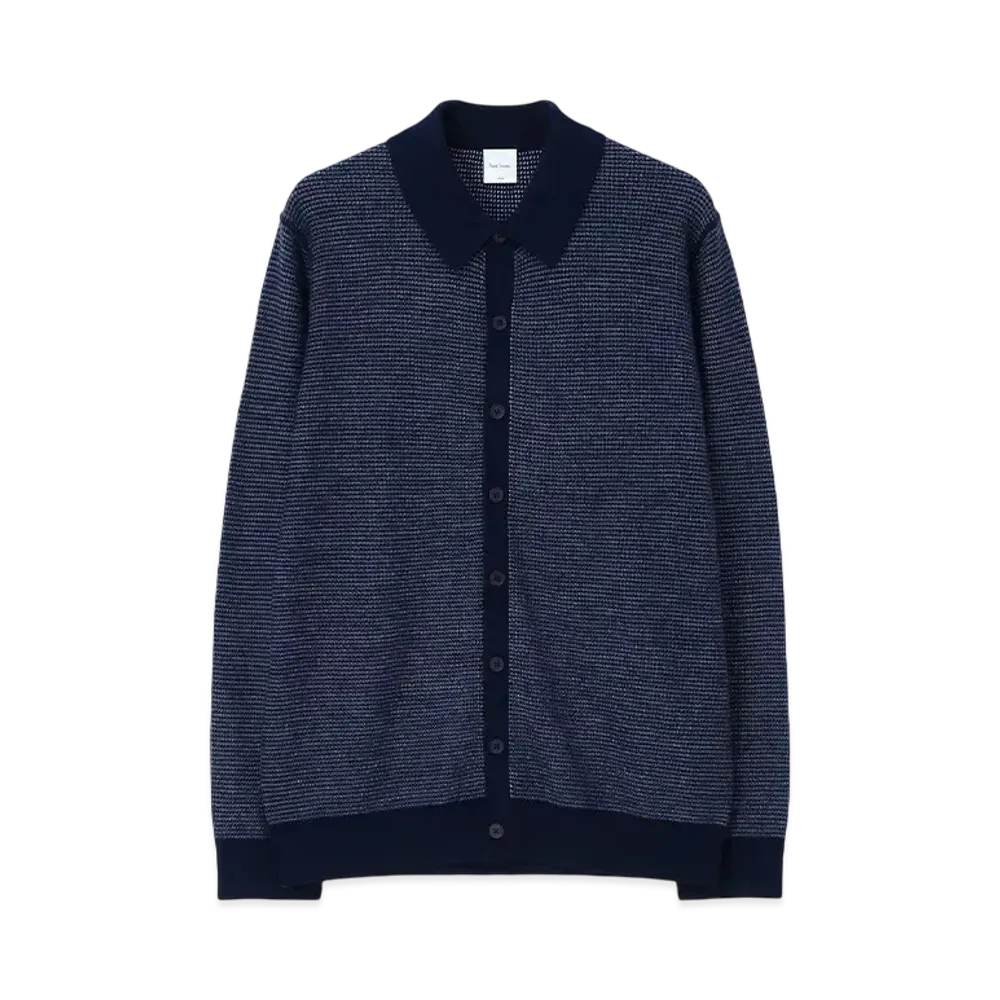 Paul Smith Contrast Jacquard Cardigan "Navy"
