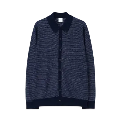 Paul Smith Contrast Jacquard Cardigan "Navy"