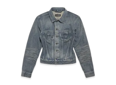 BALENCIAGA Women's Corset Denim Jacket "Blue"