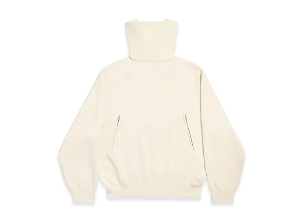 BALENCIAGA Women's Back-to-Front High Neck Sweater "Off White"
