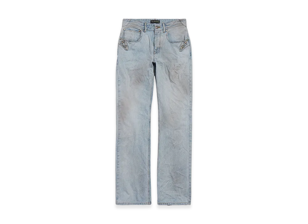 BALENCIAGA City Straight Pants "Light Blue"