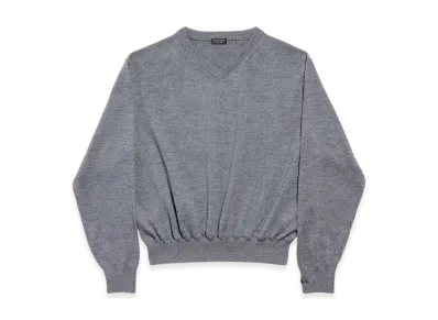 BALENCIAGA Women's V-neck Sweater "Heather Grey"