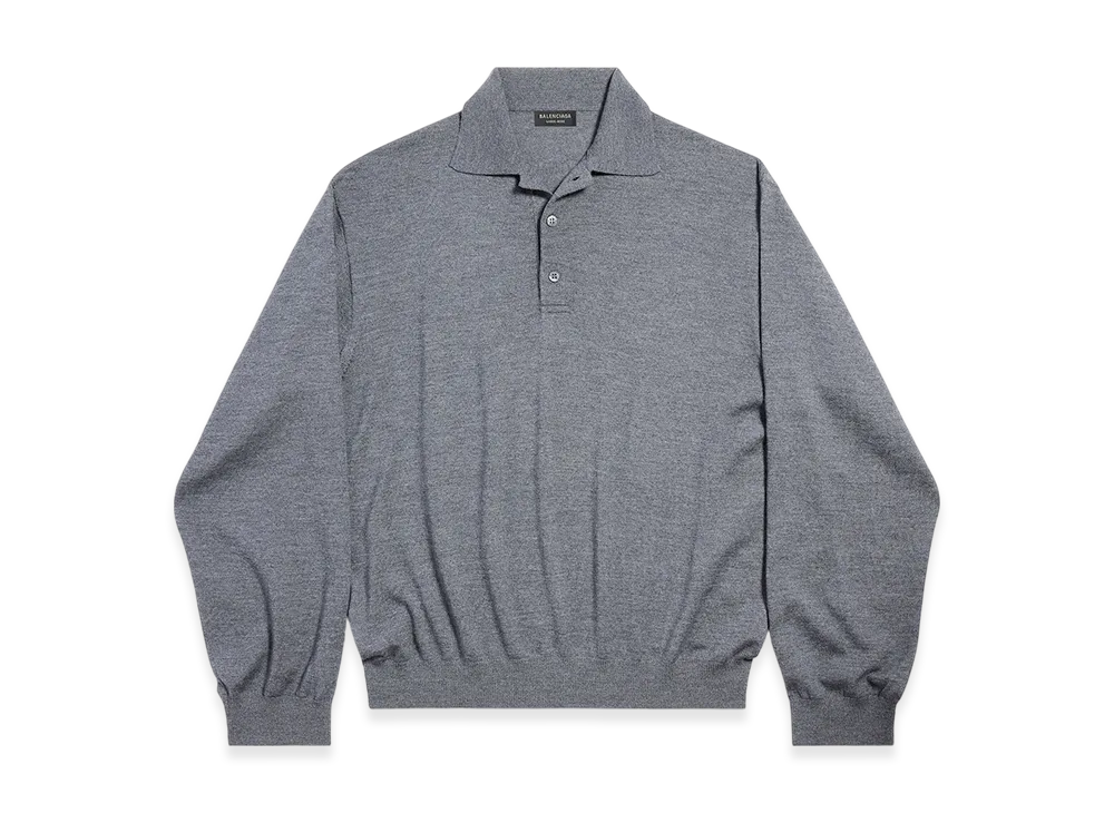 BALENCIAGA Polo Neck Sweater "Heather Grey"