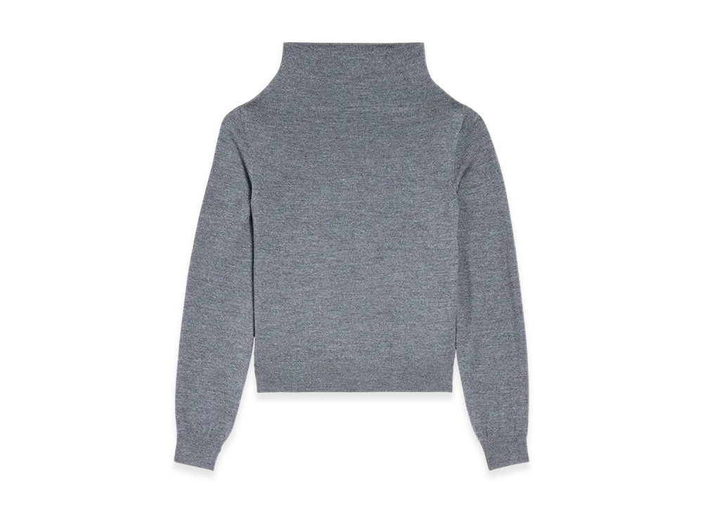 BALENCIAGA Women's Drapey Sweater "Heather Grey"