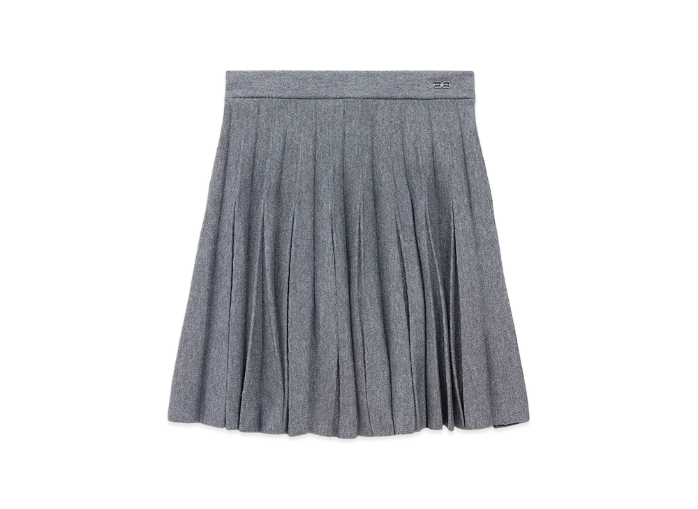 BALENCIAGA Women's Pleated Skirt "Heather Grey"