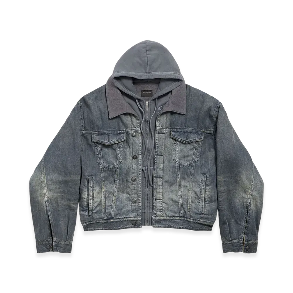 BALENCIAGA Layered Lined Denim Jacket "Blue"