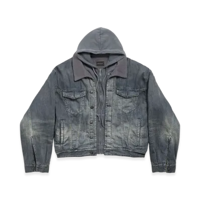BALENCIAGA Layered Lined Denim Jacket "Blue"