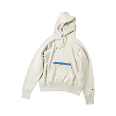 Champion for BEAMS COUTURE x Ziploc Logo Reverse Weave Hooded Sweatshirt "Oatmeal"