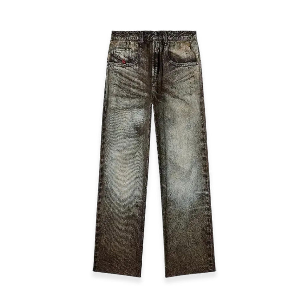 Diesel P-Theck-Lkct Elasticated Pants In Denim-Look Viscose "Black"