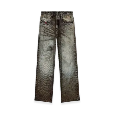 Diesel P-Theck-Lkct Elasticated Pants In Denim-Look Viscose "Black"