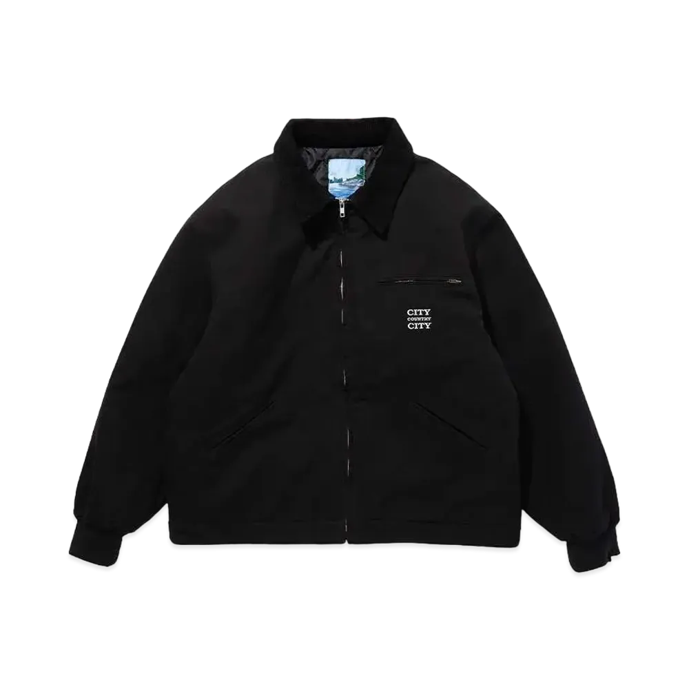 CITY COUNTRY CITY CANVAS ZIP UP JACKET "BLACK"