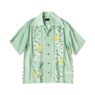 KAPITAL Silk Rayon Langle Color Cuba Shirt "Mint"