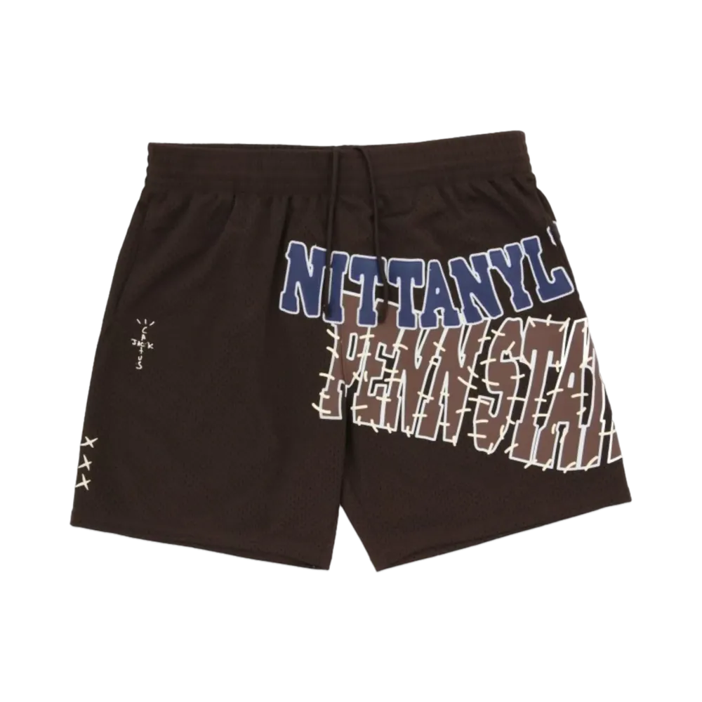Travis Scott x M&N x Penn State University Shorts "Brown"