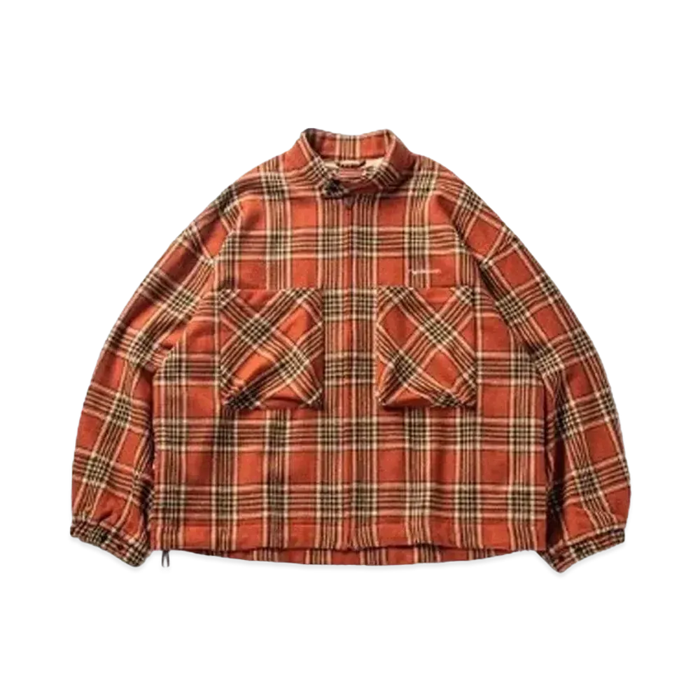 TIGHTBOOTH Plaid Flannel Swing Top "Orange"