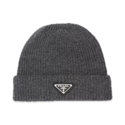 PRADA Wool & Cashmere Beanie "Gray"