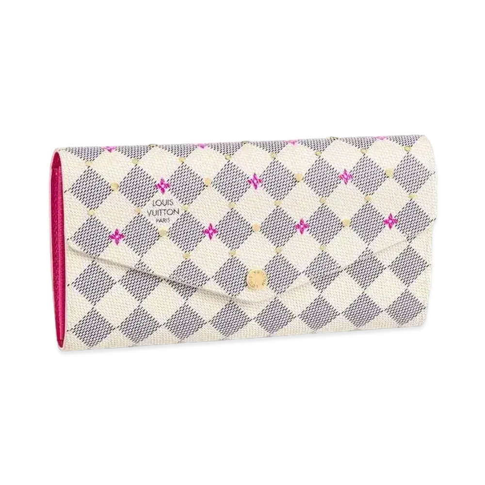 Louis Vuitton Sarah Wallet Damier Azur Studs