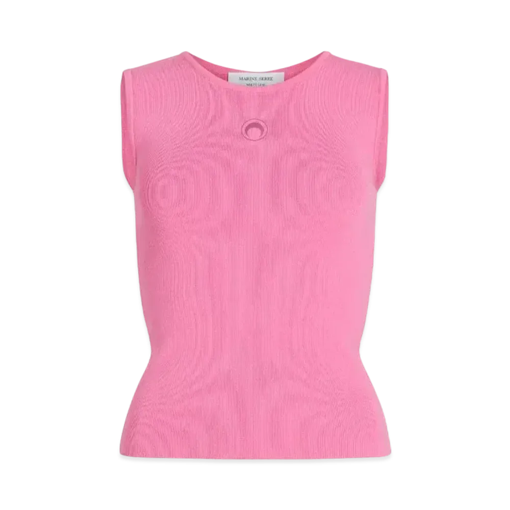 Marine Serre Core Knit Sleeveless Pullover "Pink"