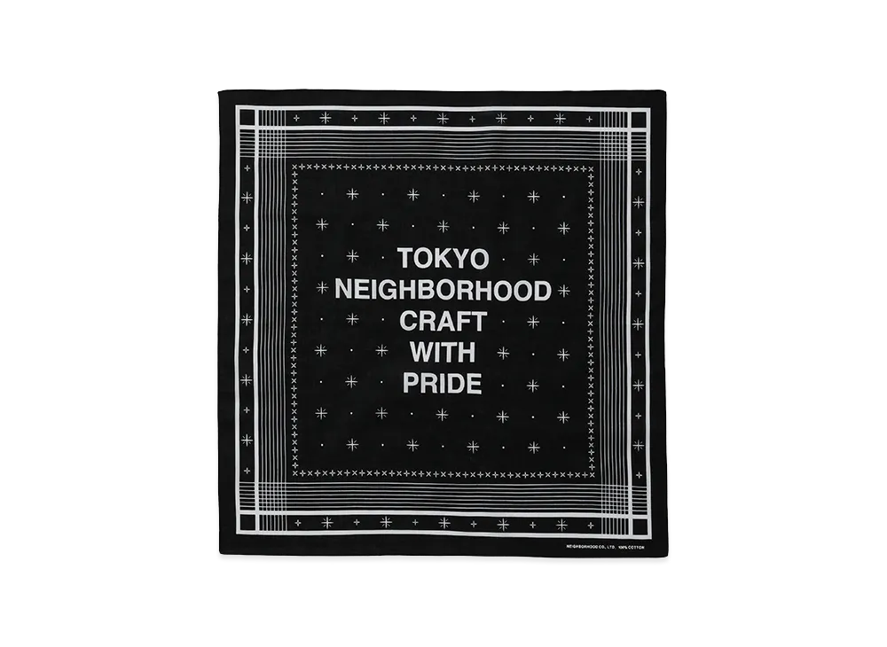 NEIGHBORHOOD Line Pattern Bandana "Black"