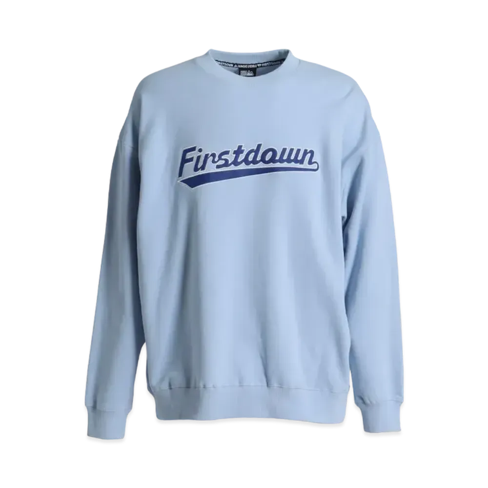 FIRST DOWN APPLIQUE CREW SWEAT "Sax"