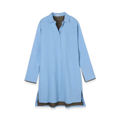 LOEWE Women's Turn-Up Shirt Dress "Ash Blue"