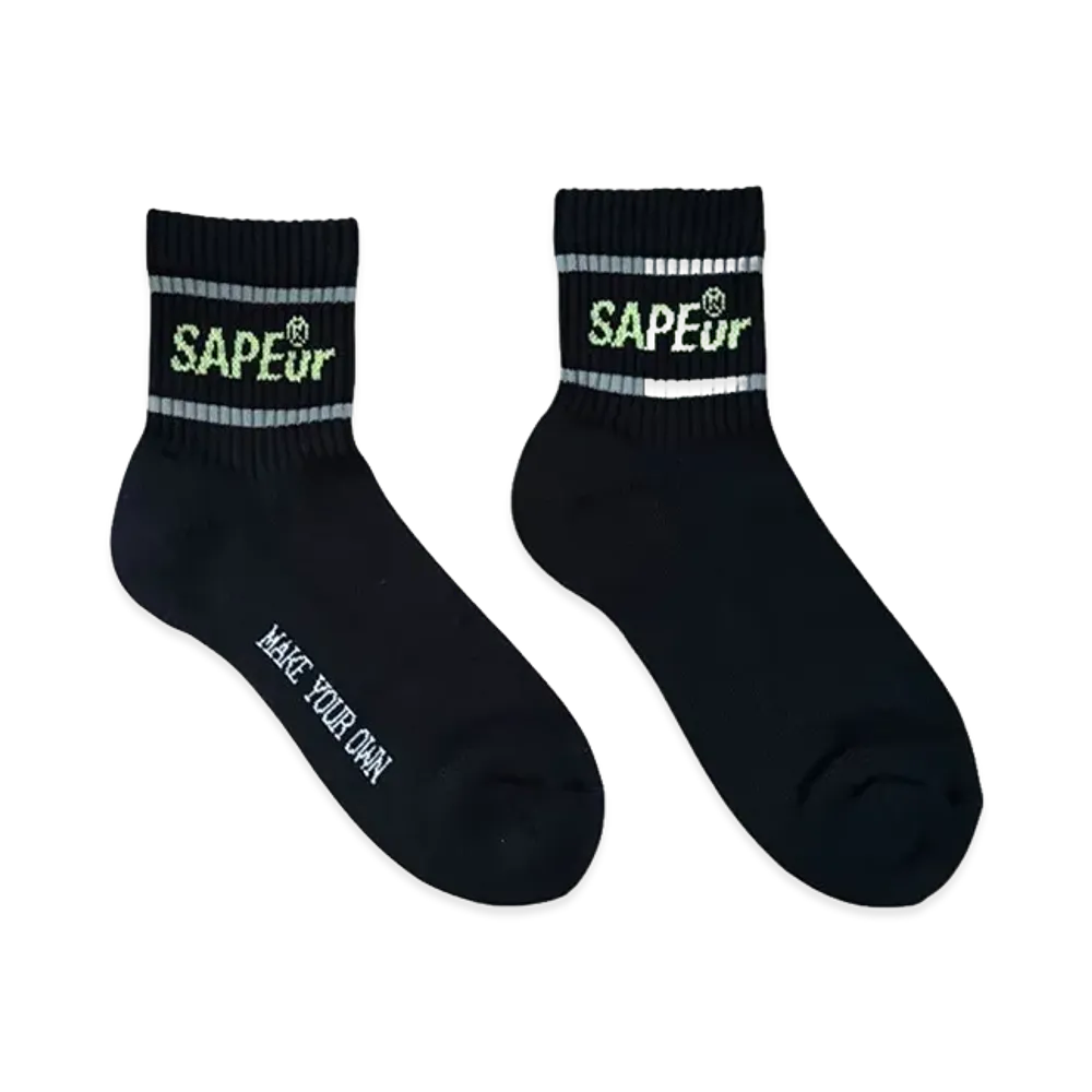 SAPEur Ankle Socks "Black/Lime"