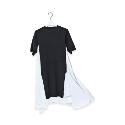 sacai Cotton Poplin x Knit Dress "Black/Off White"