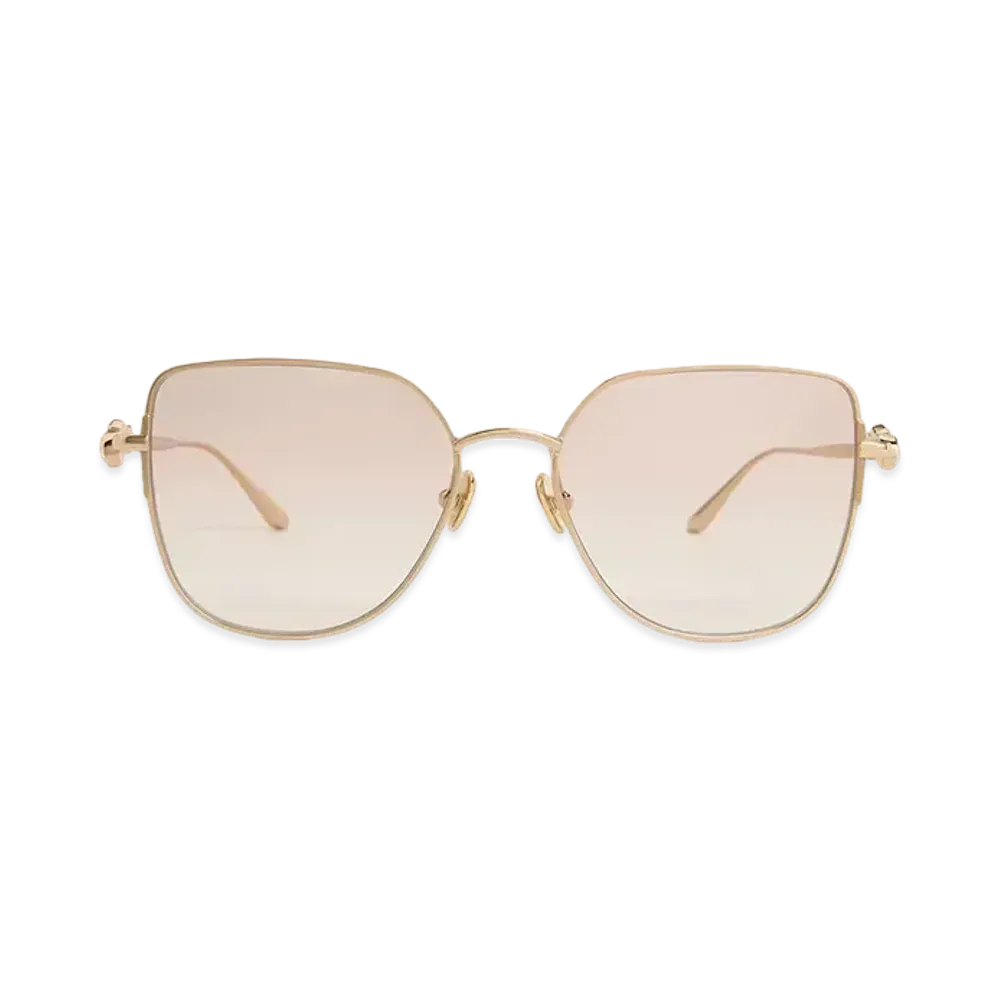 CHARLES & KEITH Crystal Embellished Metal-Rim Butterfly Sunglasses "LightGold"