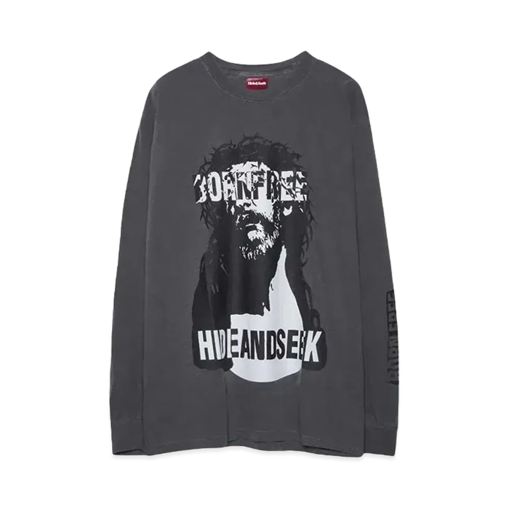 Hide and Seek Jesus L/S Tee(24ss) "D-BLACK"