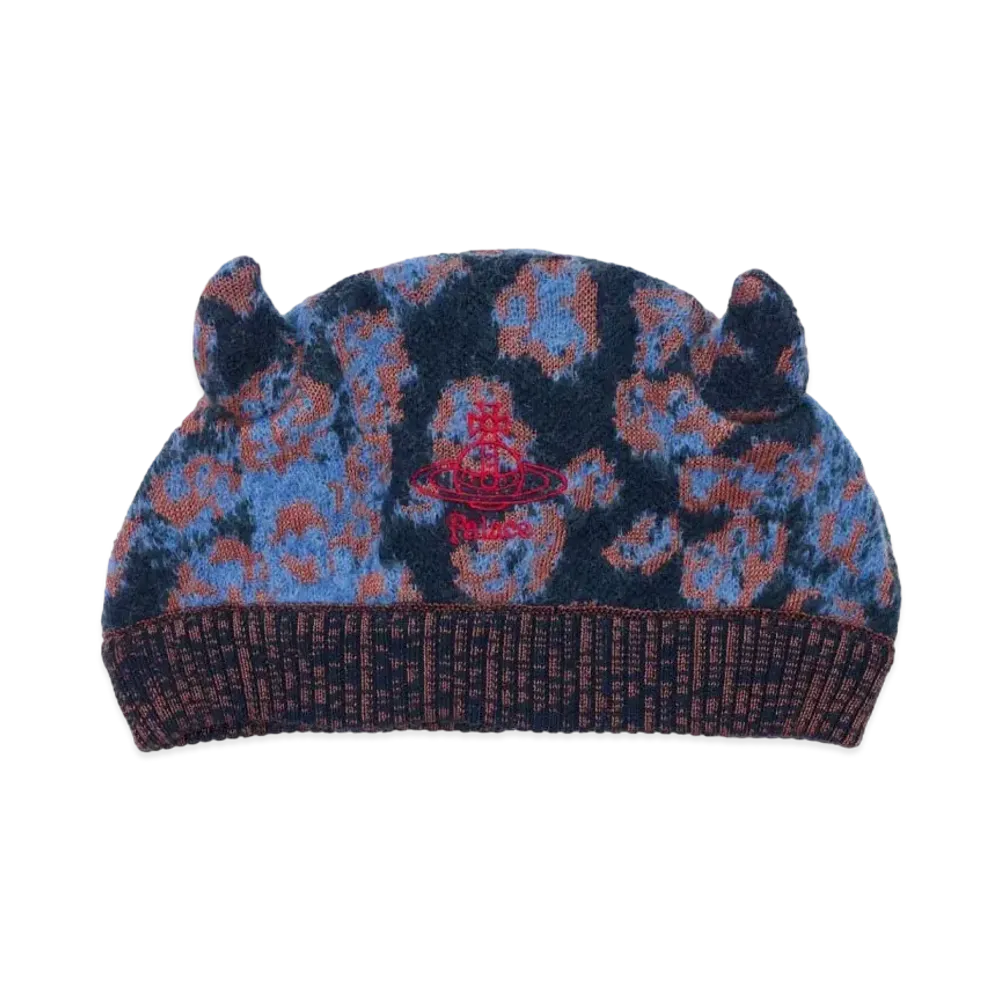 PALACE x Vivienne Westwood Horny Beanie "Pink Leopard"