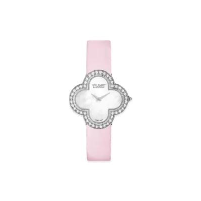 Van Cleef & Arpels Alhambra medium model watch "18K White gold/Diamond/Mother-of-pearl"