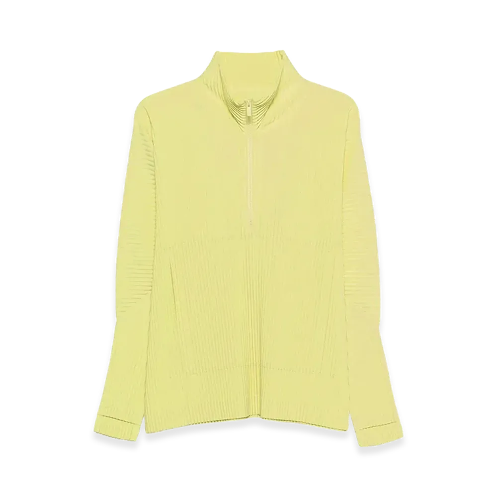 HOMME PLISSE ISSEY MIYAKE Half Zip Pullover "Agave Yellow"