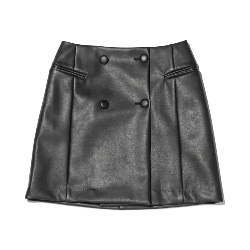 atmos pink x Chisato Yoshiki Fake Leather Mini Skirt "Black"