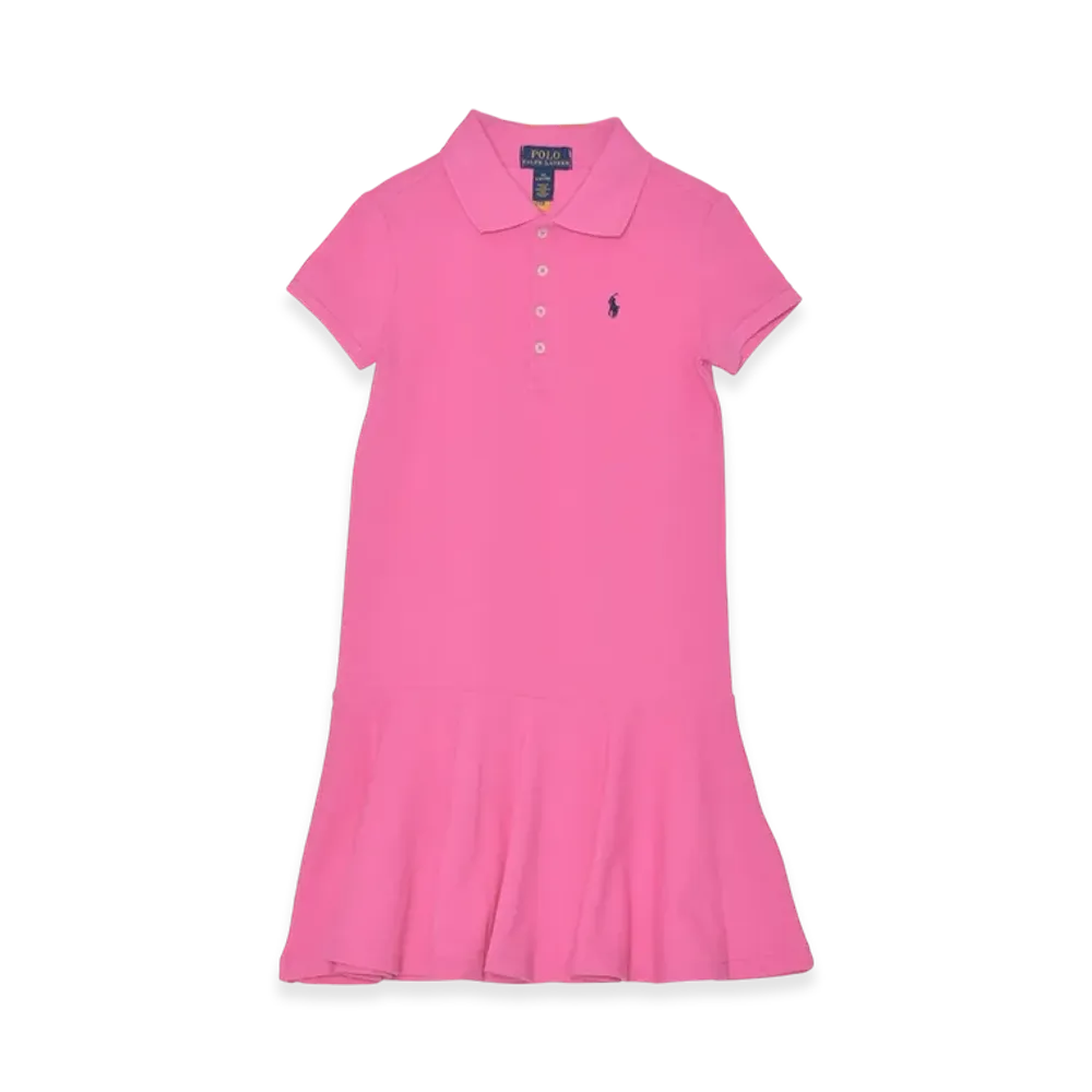 Polo Ralph Lauren Kids Stretch Cotton Mesh Polo Dress "Pink"