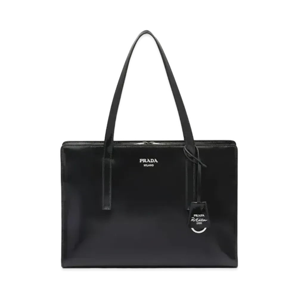 PRADA Prada Re-Edition 1995 Medium Brushed Leather Handbag "Black"