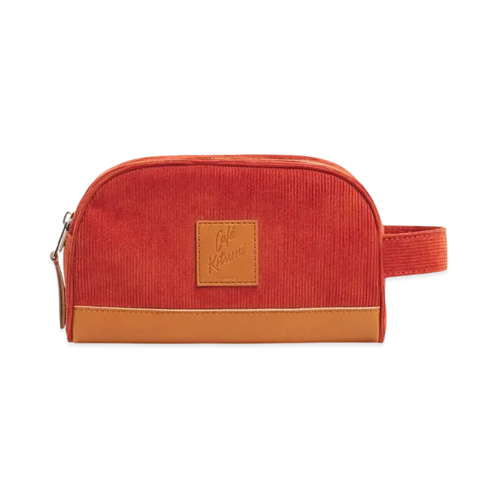 Maison Kitsune Cafe Kitsune Corduroy Pencil Case "Adzuki"