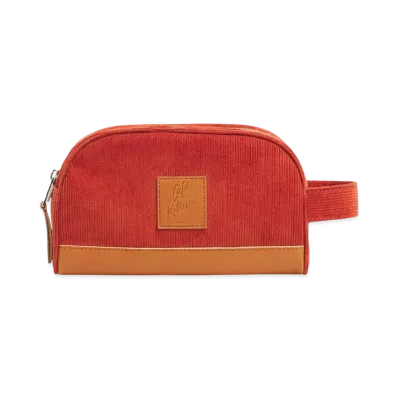 Maison Kitsune Cafe Kitsune Corduroy Pencil Case "Adzuki"