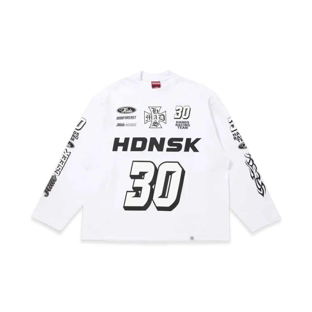 Hide and Seek Racing L/S Tee (Loose Fit) "White"